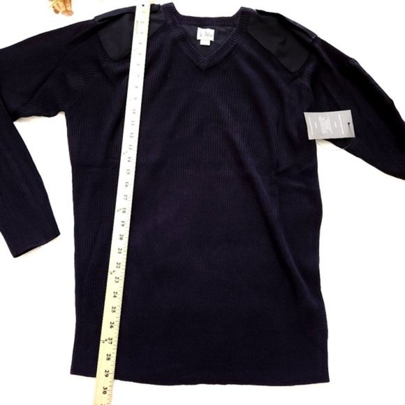 A CUT ABOVE MENS PRO ACRYLIC SECURITY V NECK BLACK SWEATER - Picture 7 of 10